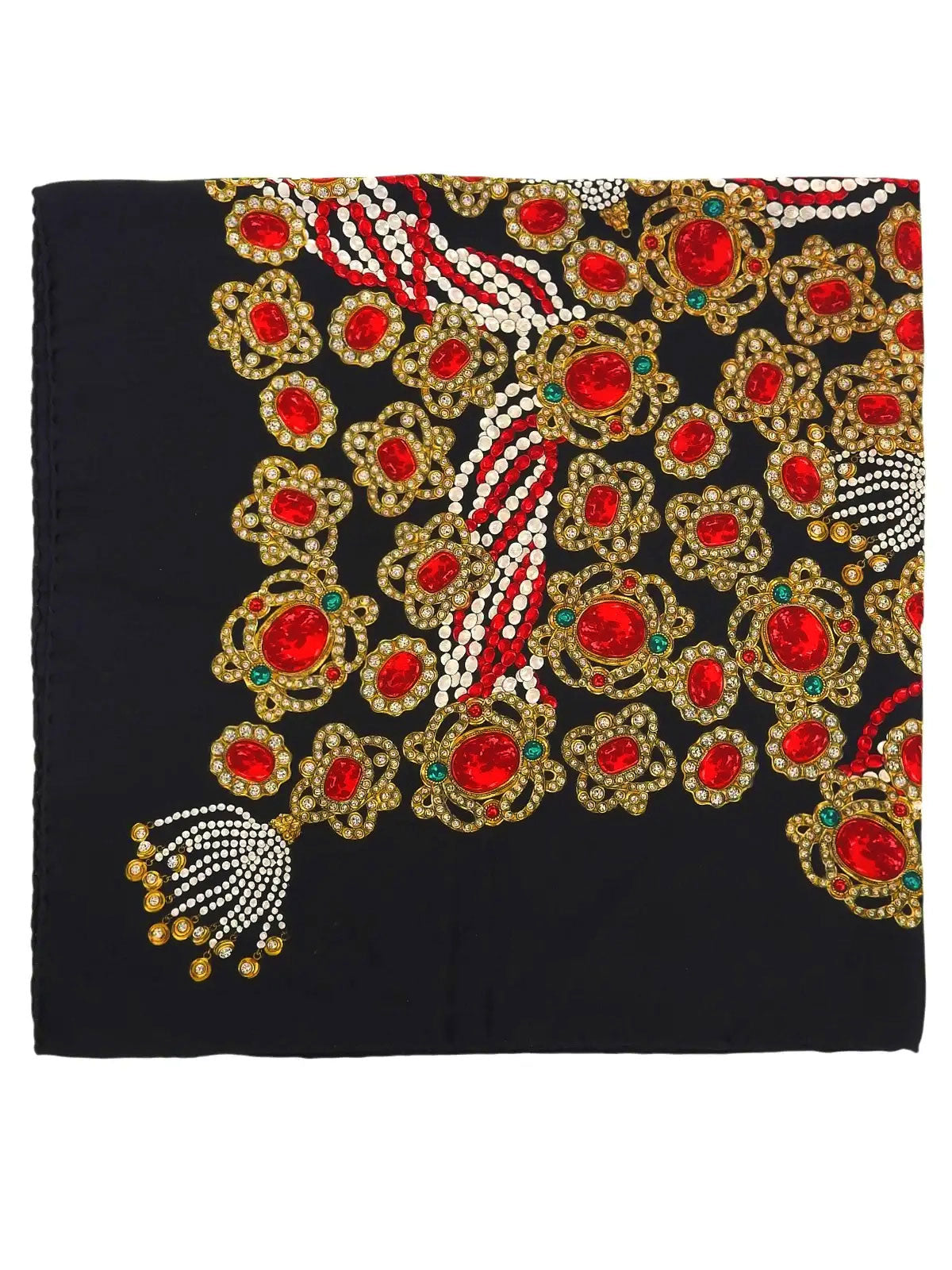Gripoix Jewelry Pattern Scarf Black/Multi