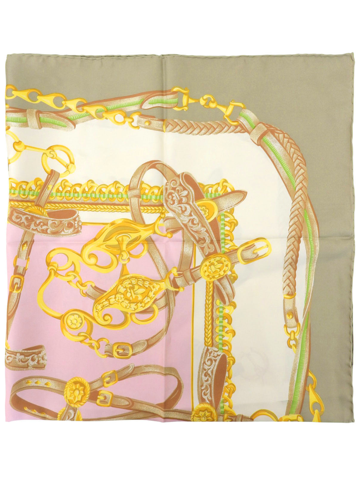 腰带图案围巾 卡其色/多色