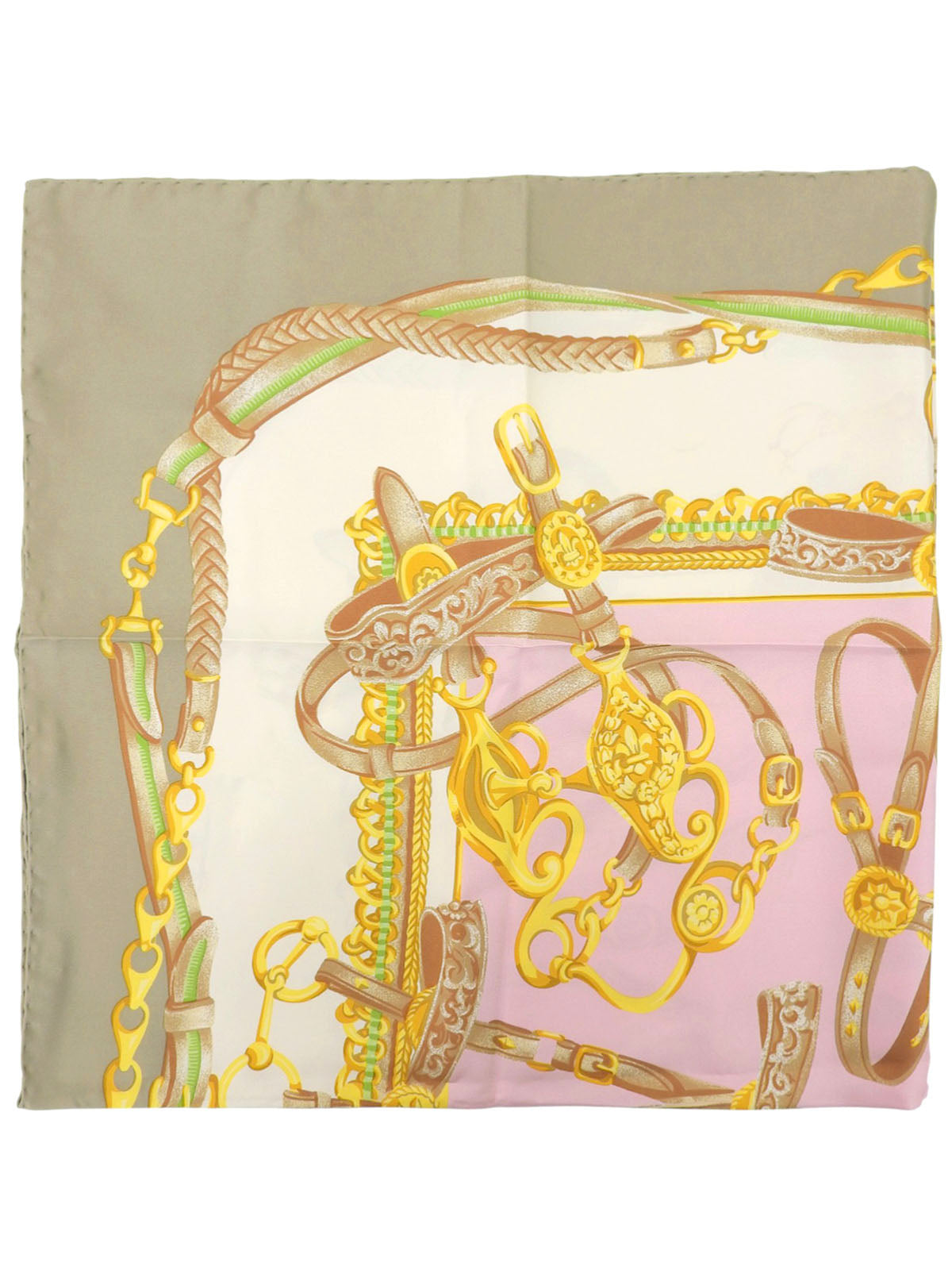 腰带图案围巾 卡其色/多色