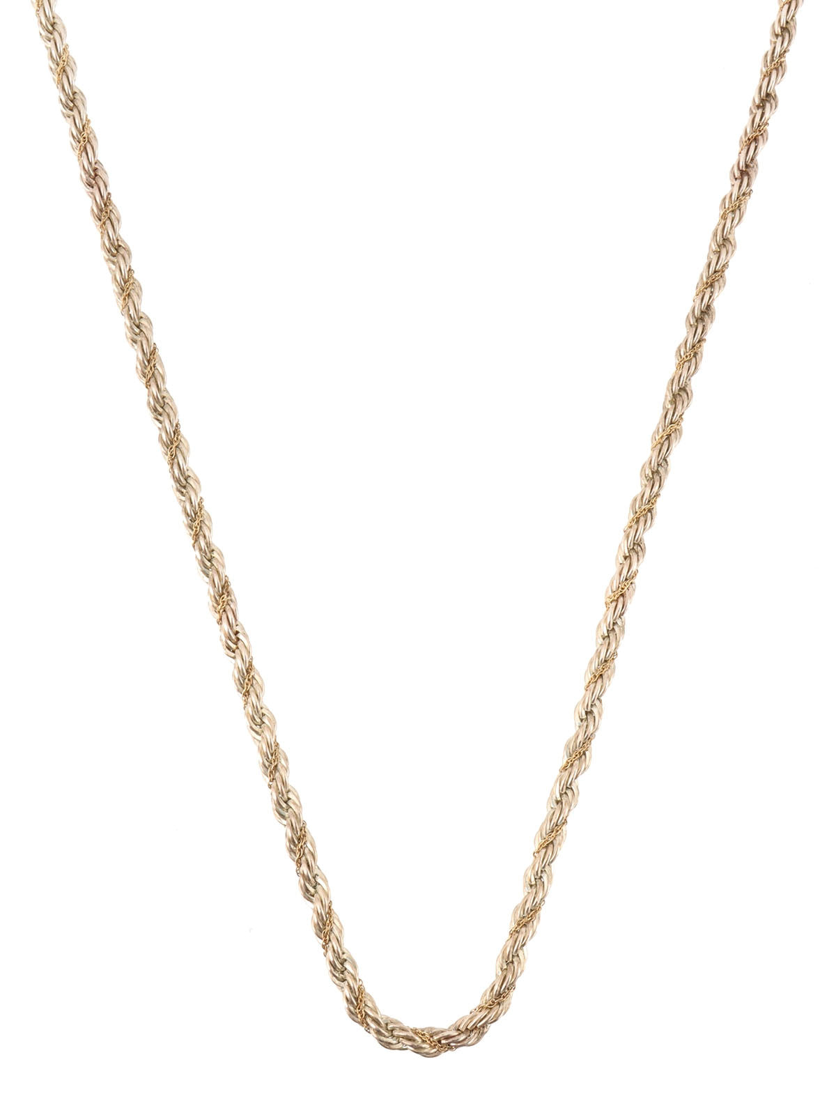 18K925 Twisted Rope Chain Necklace in Silver/Gold