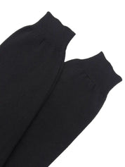Silk knit combination flower pattern ensemble in black/blue