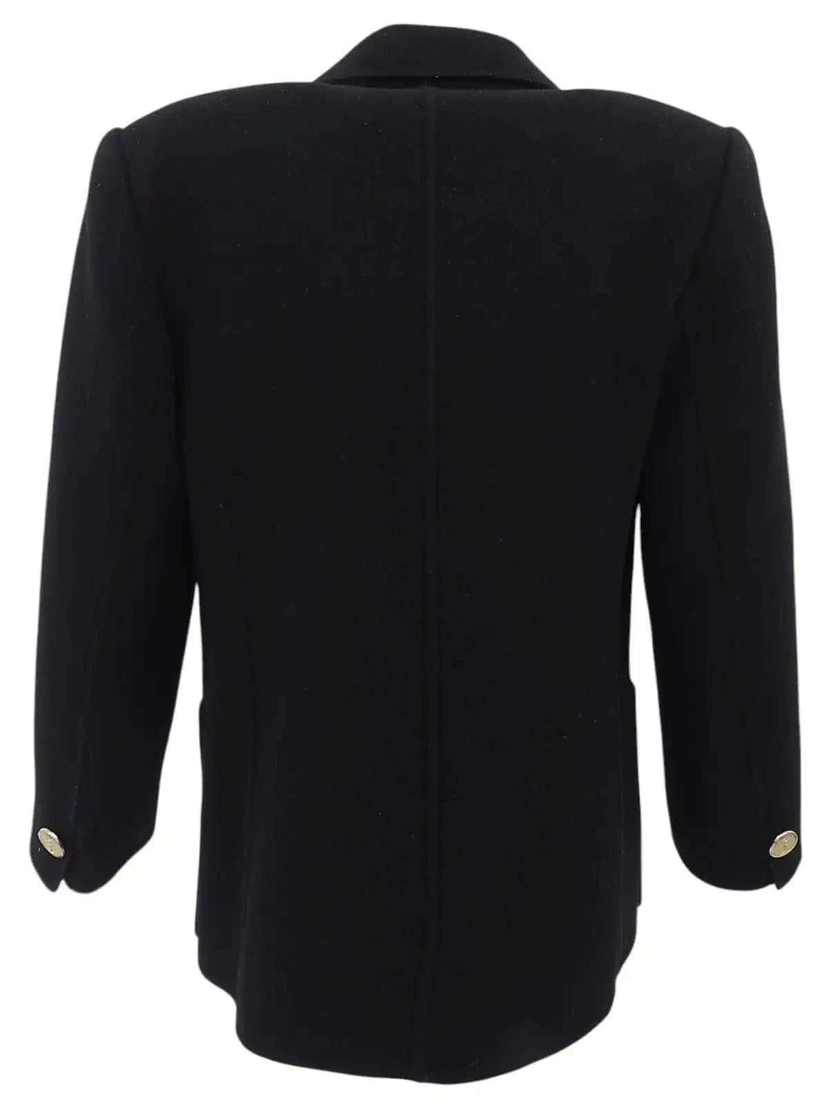 Wool logo button double-breasted jacket in black