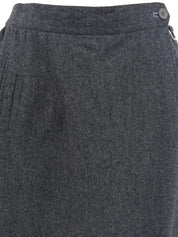 Grey wool logo embroidered culottes