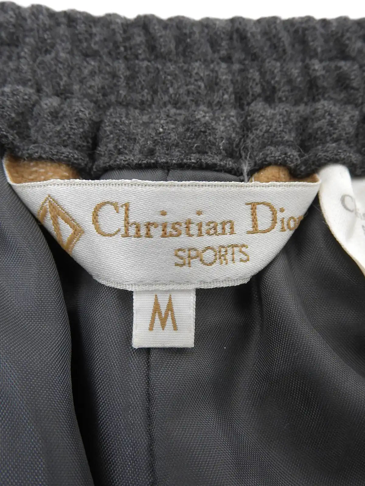 Grey wool logo embroidered culottes