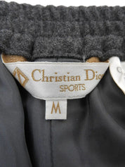 Grey wool logo embroidered culottes