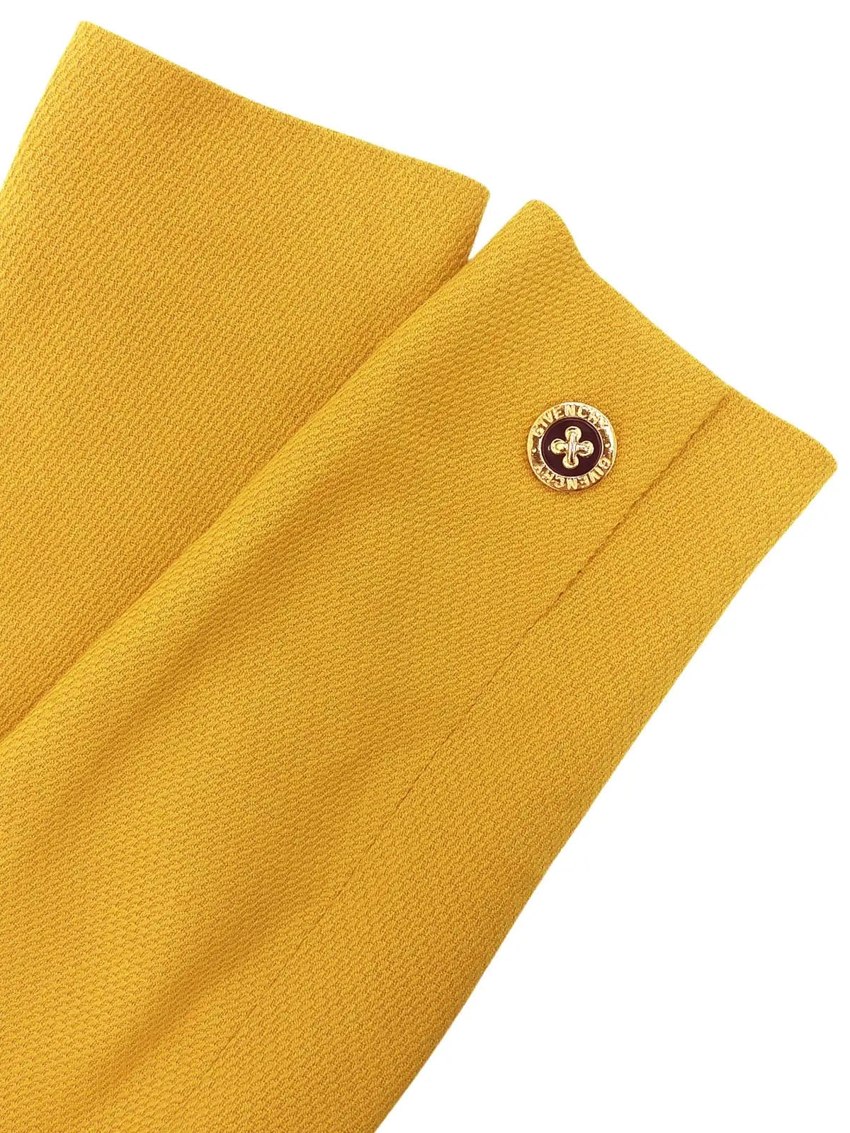 芥末黄羊毛徽标纽扣无领夹克