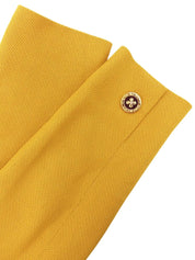 芥末黄羊毛徽标纽扣无领夹克