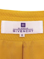 芥末黄羊毛徽标纽扣无领夹克