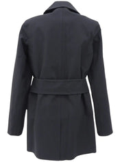 Mackintosh collaboration logo button trench coat in charcoal gray
