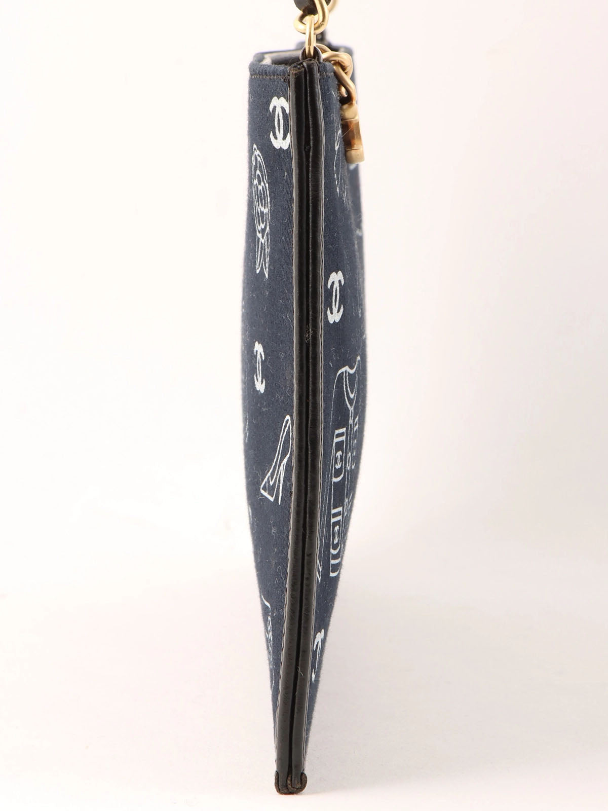 Made in 2001, Icon Pattern CC Mark Charm Chain Bag, Navy