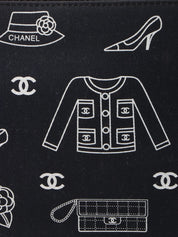Made in 2001, Icon Pattern CC Mark Charm Chain Bag, Navy