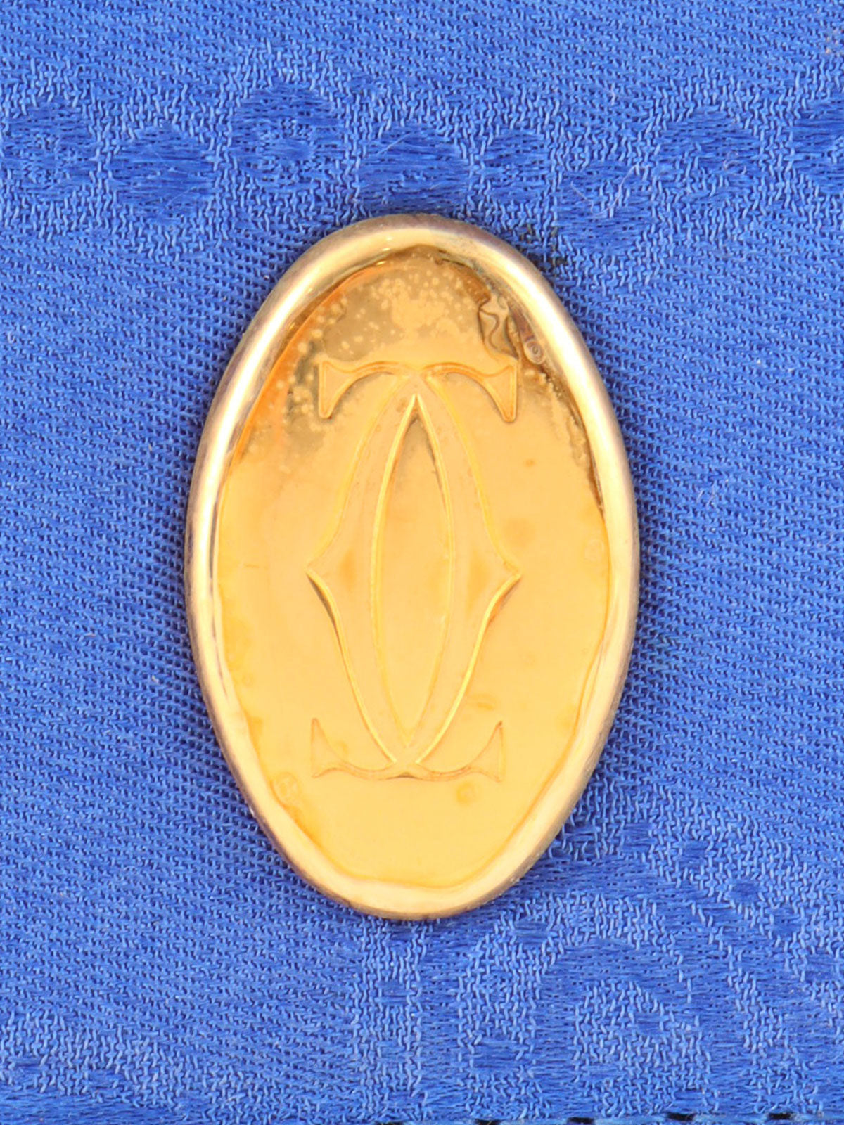 蓝色/多色缎面宝石图案徽标牌链条包