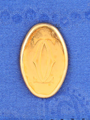 蓝色/多色缎面宝石图案徽标牌链条包