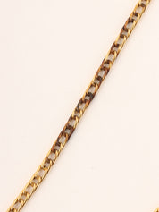 蓝色/多色缎面宝石图案徽标牌链条包