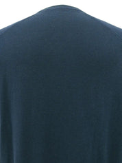 Navy logo embroidered knit top