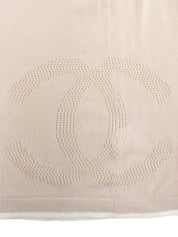 2008 粉色米色穿孔 CC 标志无袖上衣