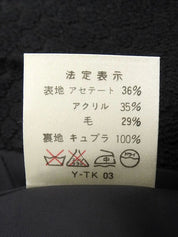 黑色羊毛荷叶边连领大衣