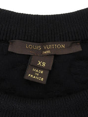 Monogram Embossed Half Sleeve Top in Black