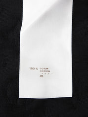 Monogram Embossed Half Sleeve Top in Black