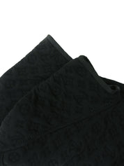 Monogram Embossed Half Sleeve Top in Black