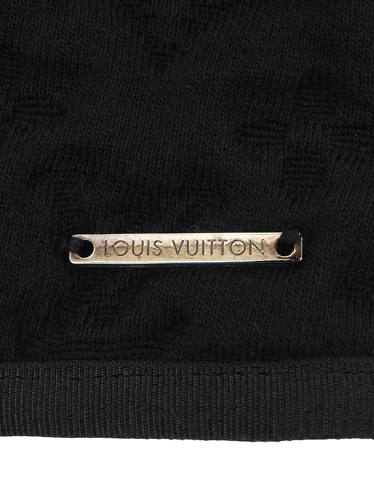 Monogram Embossed Half Sleeve Top in Black