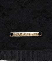 Monogram Embossed Half Sleeve Top in Black