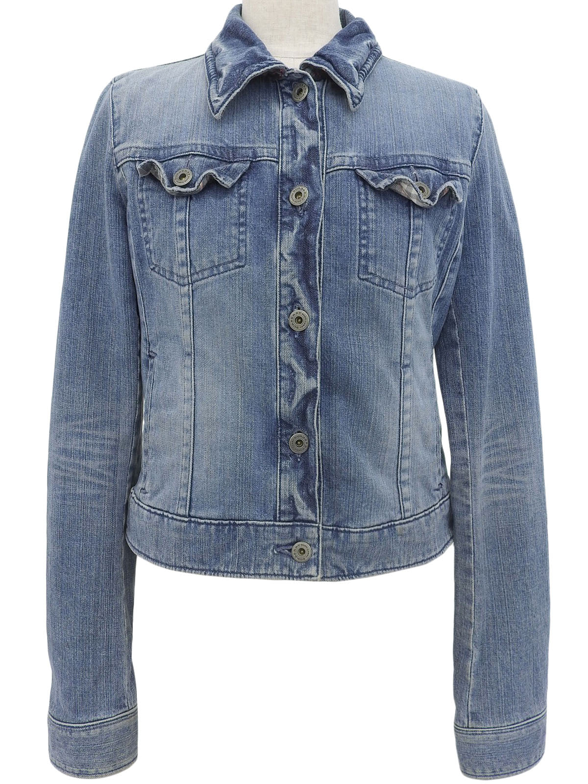 ロゴボタンデニムジャケット ライトブルー