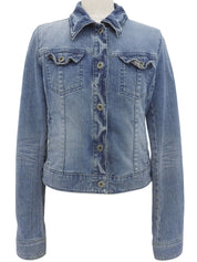 ロゴボタンデニムジャケット ライトブルー