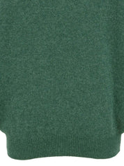 Green wool houndstooth pattern long sleeve knit top