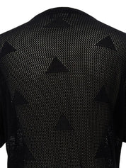 黑色网格三角形图案上衣