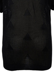 黑色网格三角形图案上衣