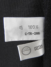 Wool Logo Button Border Sleeve Cardigan in Black/Multi