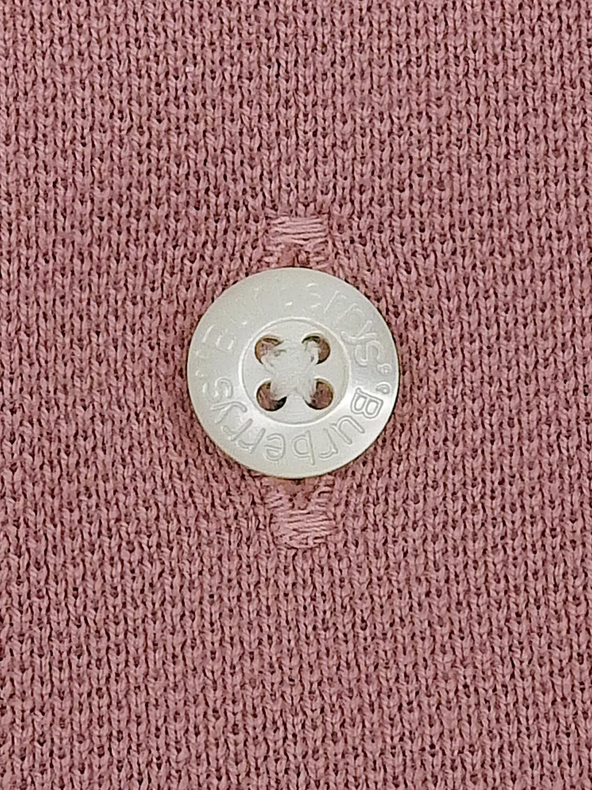 淡粉色徽标刺绣长袖 Polo 衫