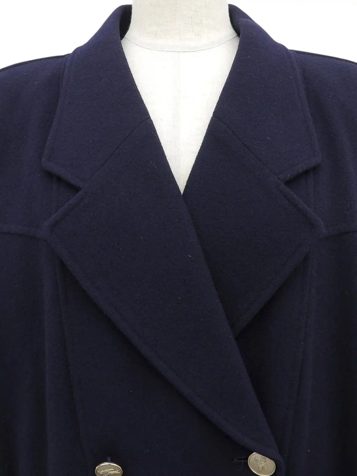 Navy Wool Logo Button Blouson