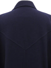 Navy Wool Logo Button Blouson