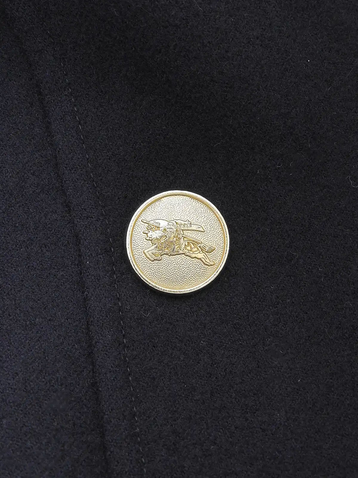 Navy Wool Logo Button Blouson