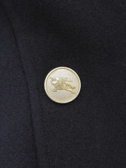 Navy Wool Logo Button Blouson