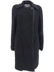 Mohair wool long coat in black