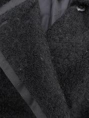 Mohair wool long coat in black