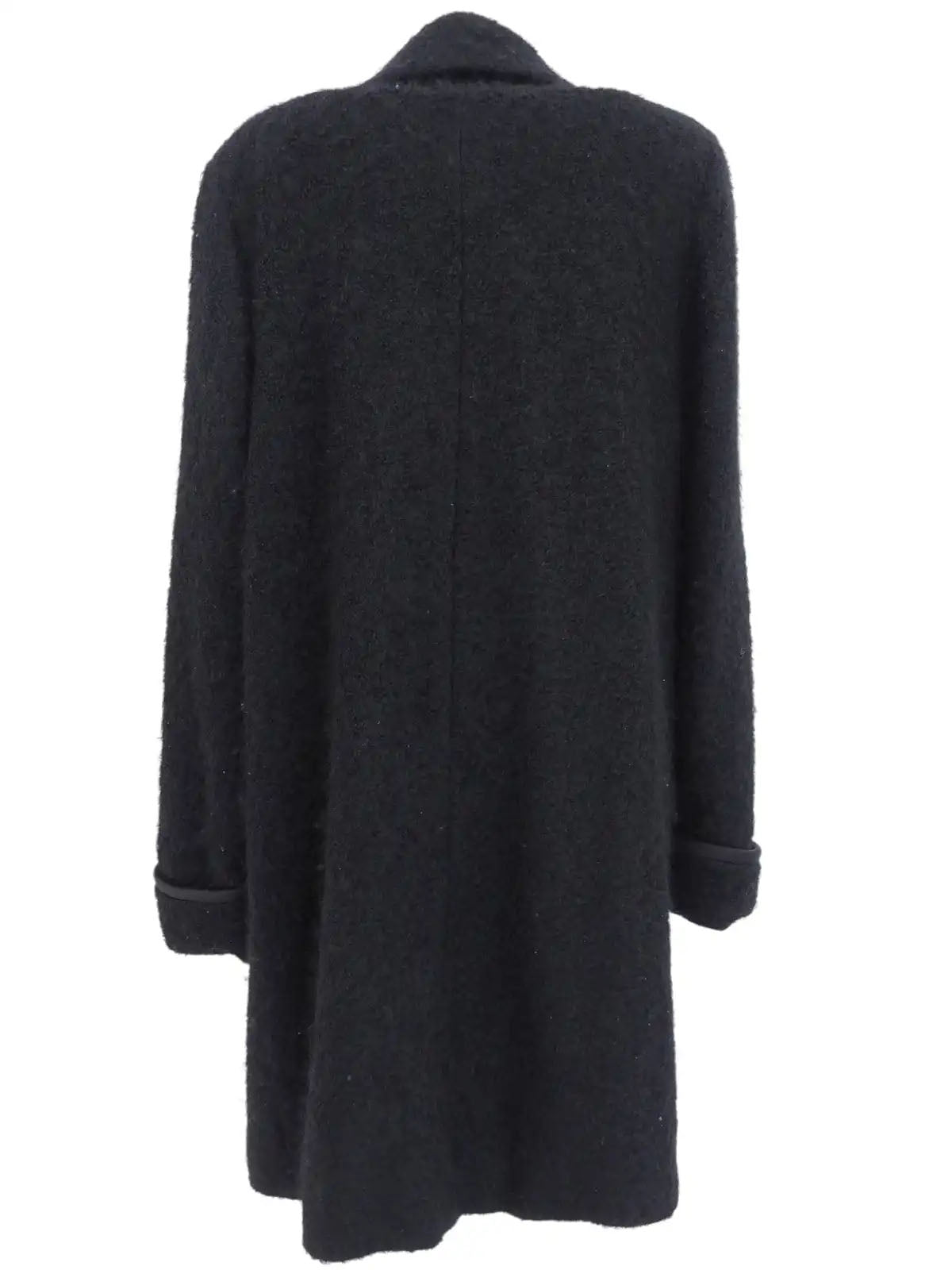 Mohair wool long coat in black