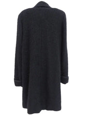 Mohair wool long coat in black