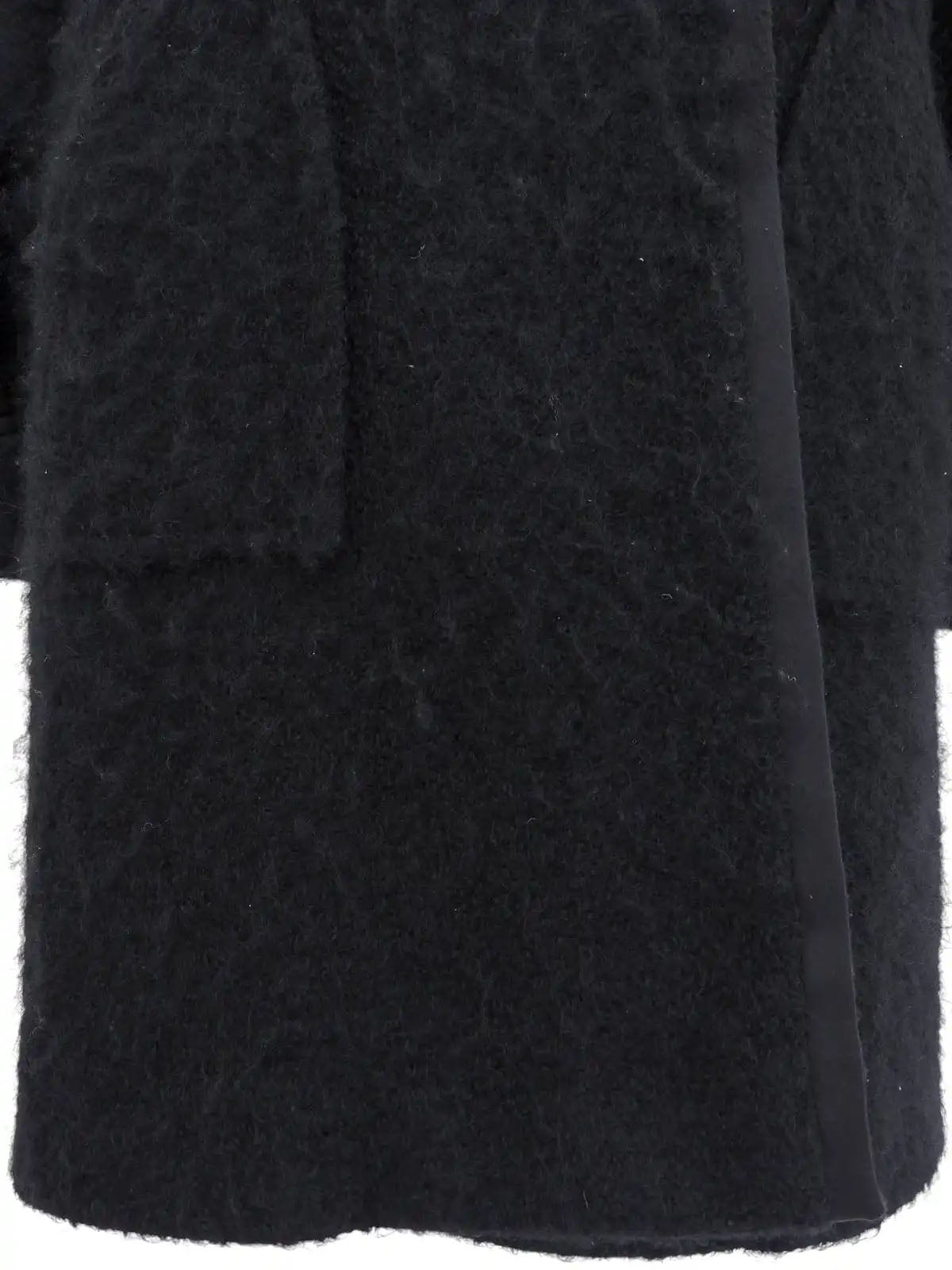Mohair wool long coat in black