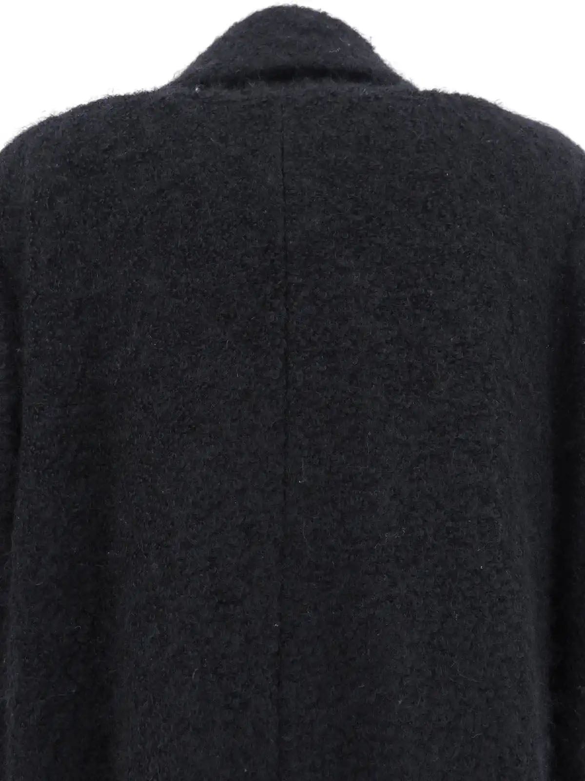 Mohair wool long coat in black