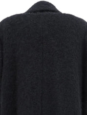Mohair wool long coat in black
