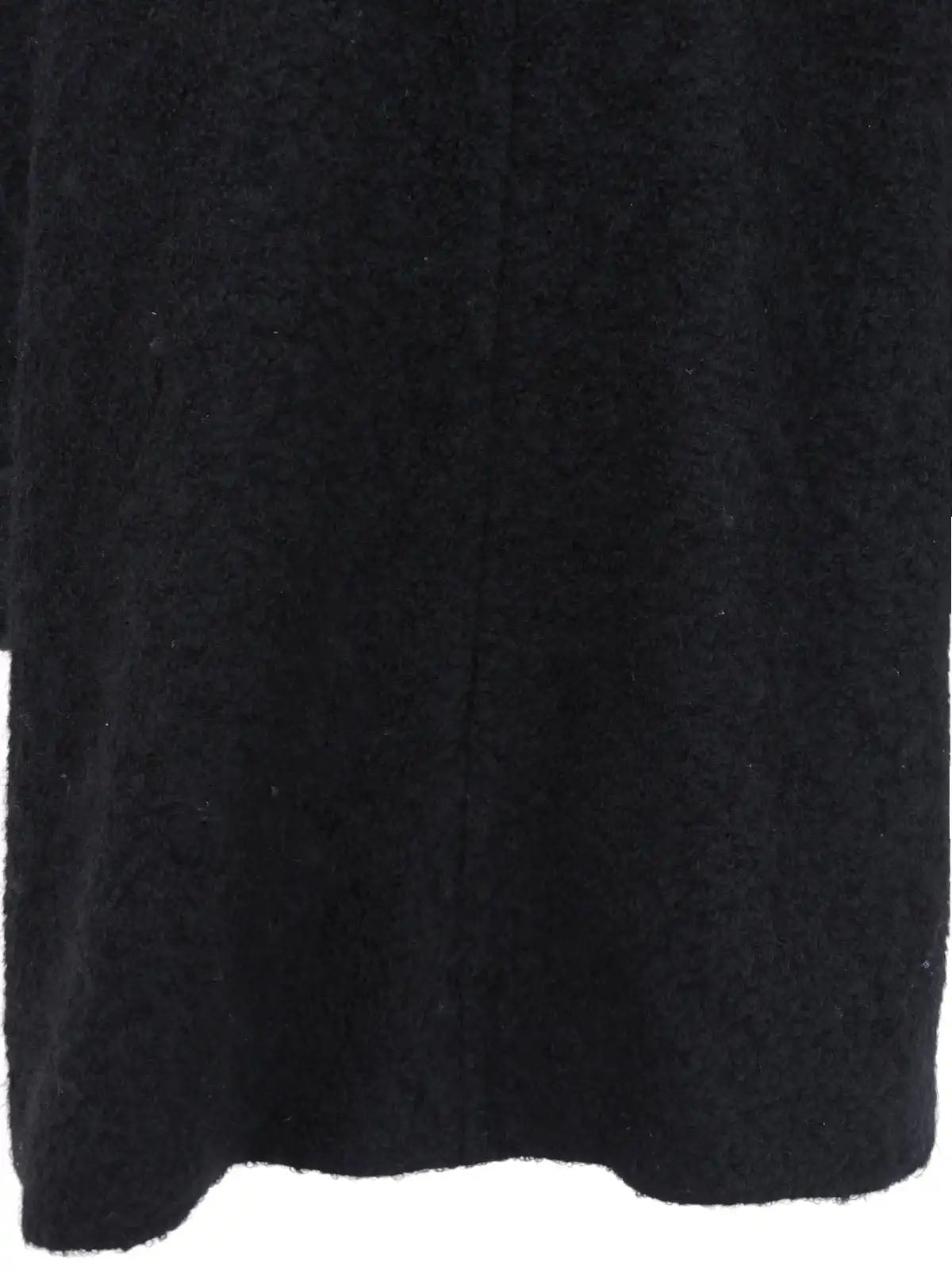 Mohair wool long coat in black