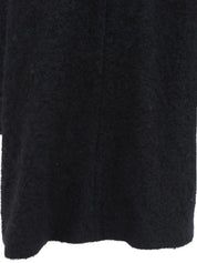 Mohair wool long coat in black