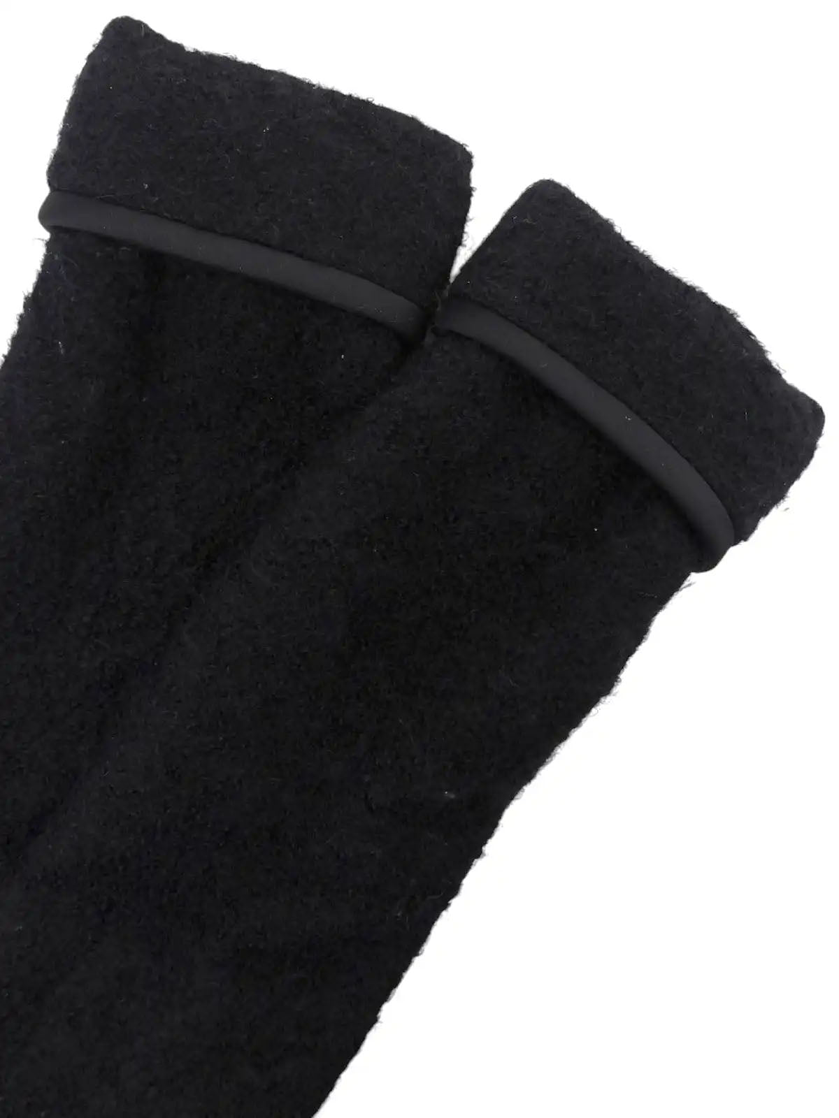 Mohair wool long coat in black