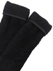 Mohair wool long coat in black