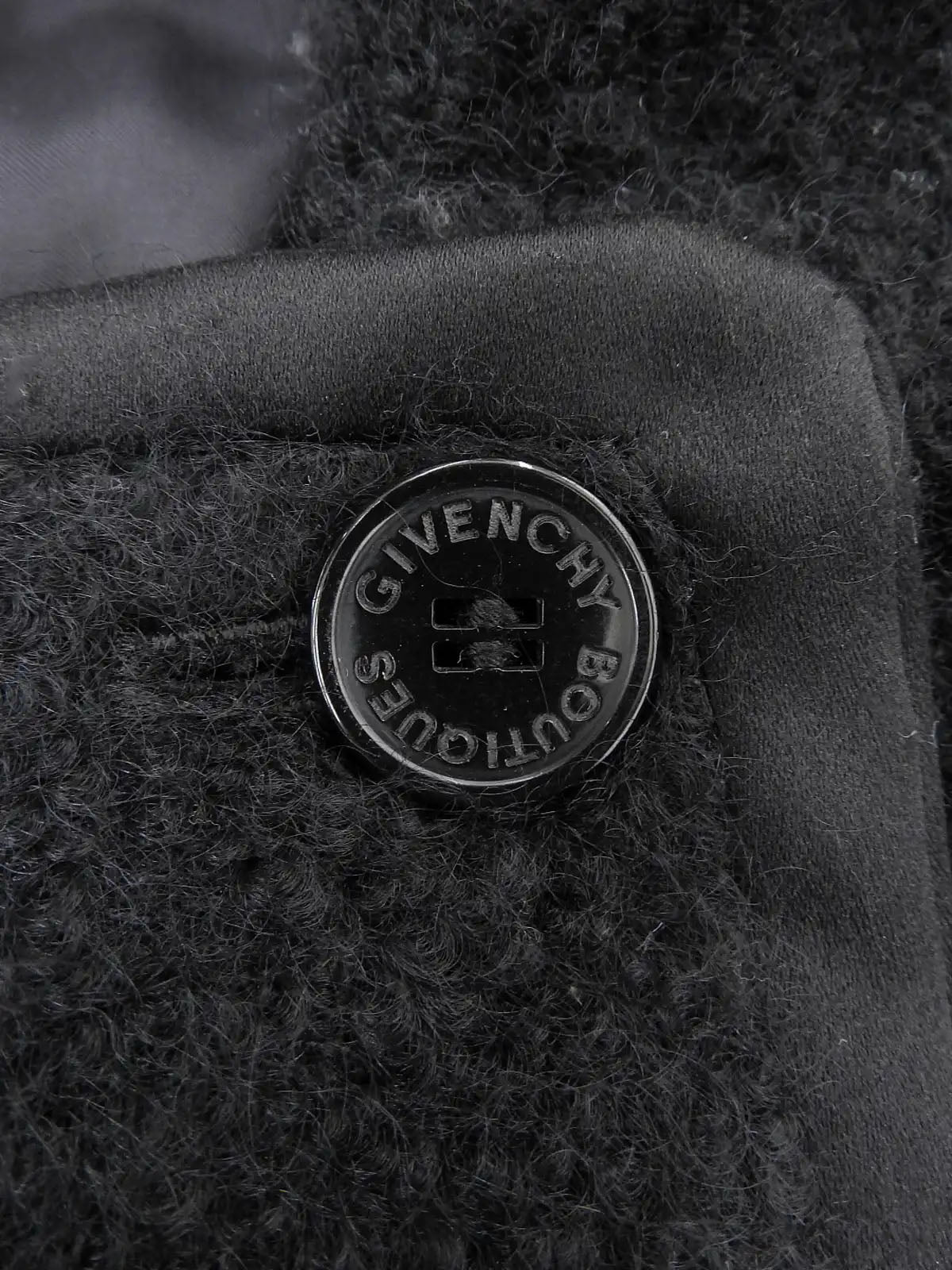 Mohair wool long coat in black