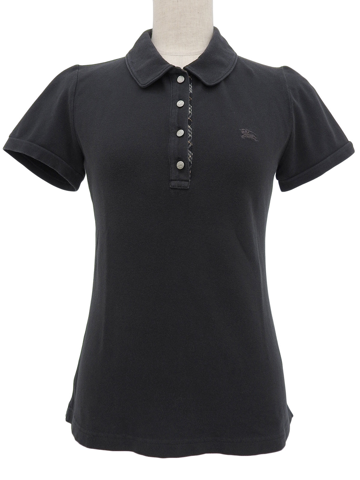 Logo Embroidered Polo Shirt in Black